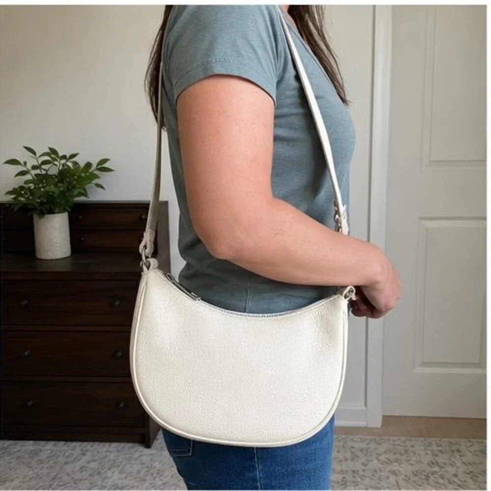 Cream Quilted Crossbody Bag